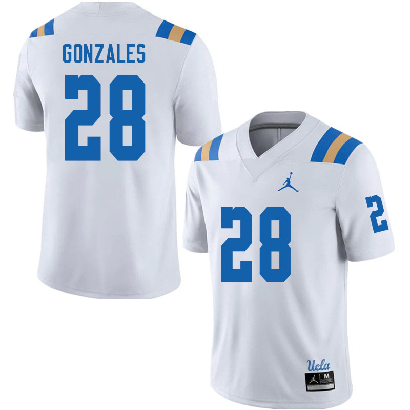 Jordan Brand Men #28 Josiah Gonzales UCLA Bruins College Football Jerseys Sale-White - Click Image to Close